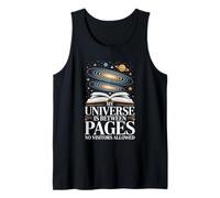 My Universe is Between Pages Bookworm Astronomy Tank Top