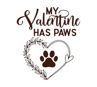 My Valentine has Paws Dog Lover Wall Decals Paster Paper 42x48.2cm Personalized Customization Coffee