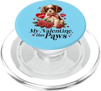 My Valentine Has Paws Funny Cute Retro Dog Lovers Favorite PopSockets PopGrip for MagSafe