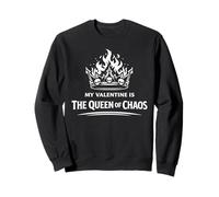 My Valentine Is The Queen Of Chaos Gothic Skull Crown Sweatshirt