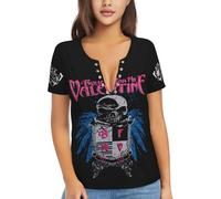 My Valentine Rock Band Bullet T-Shirts for Woman Sexy Deep V-Neck Tees Summer Short-Sleeve Shirt Muticolor XL