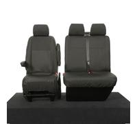 My Van Seat Covers MVSC103BAD4 Tailored Waterproof Front Seat Covers (Single/Double WITH Armrests) Black - To Fit VW Transporter T6/T6.1 Kombi 2015 Onwards
