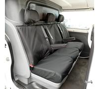 My Van Seat Covers | To Fit Citroen Dispatch Crew Cab Seat Covers 2016 Onwards | Tailored Heavy Duty Waterproof | Rear (Split Seat Base) Black - MVSC422B