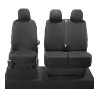My Van Seat Covers | To Fit Man TGE Seat Covers 2017 Onwards | Waterproof Tailored | Front (WITH Split Front Passenger Base & NO Folding Middle Seat) Black - MVSC587BAD2