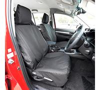 My Van Seat Covers | To Fit Toyota Hilux Active Seat Covers 2016 Onwards | Tailored Waterproof Easy to Fit | Front (Base Model) Black - MVSC428B