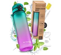 My Vesperbox Minny Children's Leak-Proof Drinking Bottle, 500 ml, with Straw or Strainer, Lightweight Tritan Water Bottle, BPA-Free, for Nursery, School (Purple - Green 500 ml)