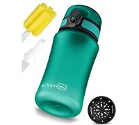 My Vesperbox Minny Children's Leak-Proof Water Bottle with Straw or Strainer 350 ml Lightweight Tritan Water Bottle BPA Free for Nursery, School (Turquoise 350 ml)