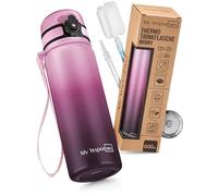 My Vesperbox - Stainless Steel Thermos Drinking Bottle Leak-Proof - with Straw or Strainer - 400 ml, 600 ml - BPA Free - for Nursery, School (Pink Gradient 600 ml)