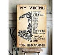 My Viking I Love You To Valhalla And Back Gift For Your Shieldmaiden Metal Tin Sign 8X12 inch