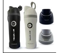My Vital Premium Multi-Functional Insulated Travel Tumbler: Double-Walled Stainless Steel Water Bottle with Advanced Long-Term Hot and Cold Retention for Optimal Hydration On-The-Go, Black, 32oz