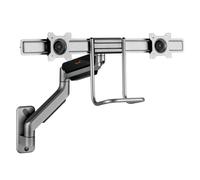 my wall HL53L Wall Mount 2 Monitors Full Motion Gas Lift Monitor Mount for 2 Monitors Dual Monitor Arm Monitor Arm with Lever Handle for Easy Adjustment