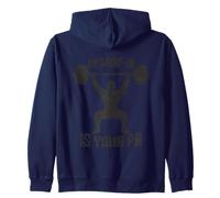 My Warm-Up Is Your PR Funny Gym Weightlifting Quote Zip Hoodie