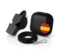 MY WAVE DZ Professional Referee Whistle - Pealess, Non-Slip Rubber Mouthpiece & Hard Case | 120dB Loud Whistle Compatible with Fox 40 & Acme | Ideal for Football, Coaches, Lifeguards & Safety Use
