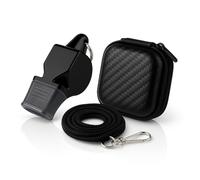 MY WAVE DZ Professional Whistle with Cord and Hard Case - Loud Sports Whistle for Referee, Coach, PE, Lifeguard, Hiking - Metal Sound - Compatible with FOX 40