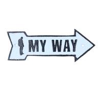 My Way Arrow Cast Iron Plaque Sign Wall Décor Decoration 9.5cm x 25cm