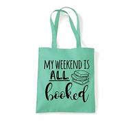 My weekend is all booked reading hobby statement [CM17 HAAS] tote shopping bag - Mint