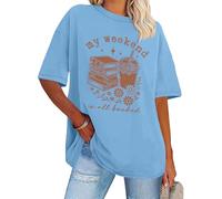 My Weekend is All Booked Shirt Floral Book Graphic T-Shirt Cute Book Reader Reading Tee Tops Carolina Blue