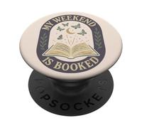 My Weekend Is Booked Moon Stars Butterflies Reading Book PopSockets Adhesive PopGrip