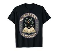 My Weekend is Booked Moon Stars Butterflies Reading Book T-Shirt