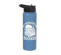 My Weekend is Booked Skull Reading Lover Stainless Steel Insulated Water Bottle