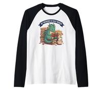 My Weekend is Fully Booked, Cute Dragon Reader Design Raglan Baseball Tee
