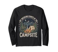 My Weekend Starts at the Campsite - Funny Camping Outdoor Long Sleeve T-Shirt