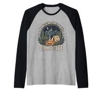 My Weekend Starts at the Campsite - Funny Camping Outdoor Raglan Baseball Tee