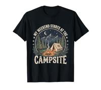 My Weekend Starts at the Campsite - Funny Camping Outdoor T-Shirt
