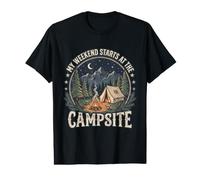 My Weekend Starts at the Campsite - Funny Camping Outdoor Value Graphic T-Shirt