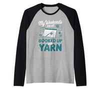 My Weekends are All Booked Up with Yarn Crochet Crocheter Raglan Baseball Tee