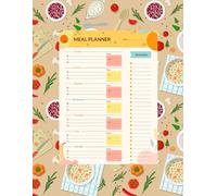 My Weekly Meal Planner & Grocery List: Simple and Stylish 100-Page Undated Food Log with Water Tracker for Healthy Eating and Nutrition