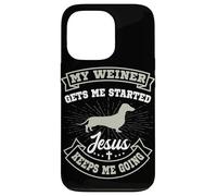 My Weiner Gets Me Started Jesus Keeps Me Going Dachshund Case for iPhone 13 Pro