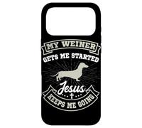 My Weiner Gets Me Started Jesus Keeps Me Going Dachshund Case for iPhone 17 Pro Max