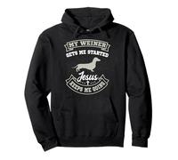 My Weiner Gets Me Started Jesus Keeps Me Going Dachshund Pullover Hoodie