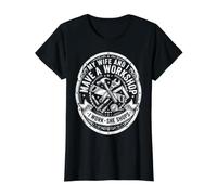 My Wife and I Have a Workshop I Work and She Shops Carpenter Value Graphic T-Shirt, Women, Black, S