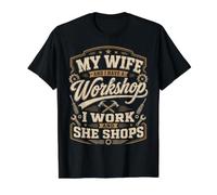 My Wife and I Have A Workshop I Work and She Shops Value Graphic T-Shirt, Men, Black, S