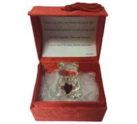 My Wife Crystal Bear In A Box - Hand-Sculpted - 22KT Gold