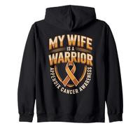 My Wife Is A Warrior Appendix Cancer Awareness Zip Hoodie