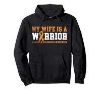 My Wife is a Warrior MS Awareness Multiple Sclerosis Orange Pullover Hoodie