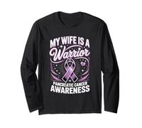My Wife is A Warrior Pancreatic Cancer Awareness Long Sleeve T-Shirt
