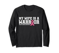 My Wife is a Warrior Pink Ribbon Tee - Breast Cancer Fighter Long Sleeve T-Shirt