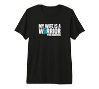 My Wife is a Warrior Teal Ribbon PTSD Awareness Premium T-Shirt