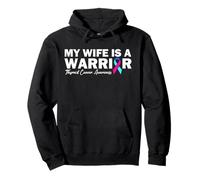 My Wife Is A Warrior Thyroid Cancer Awareness Pullover Hoodie