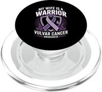 My Wife Is A Warrior Vulvar Cancer Awareness PopSockets PopGrip for MagSafe