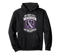 My Wife Is A Warrior Vulvar Cancer Awareness Pullover Hoodie