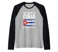 My Wife is Cuban Nothing Scare Me Cuba Heritage Roots Pride Raglan Baseball Tee