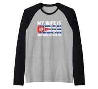 My Wife is Cuban Nothing Scares Me Raglan Baseball Tee