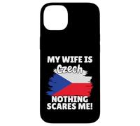 My Wife Is Czech Funny Czech Republic Flag Gift for Husband Case for iPhone 14 Plus
