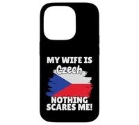 My Wife Is Czech Funny Czech Republic Flag Gift for Husband Case for iPhone 14 Pro