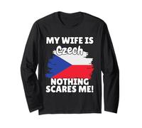 My Wife is Czech Funny Czech Republic Flag Gift for Husband Long Sleeve T-Shirt
